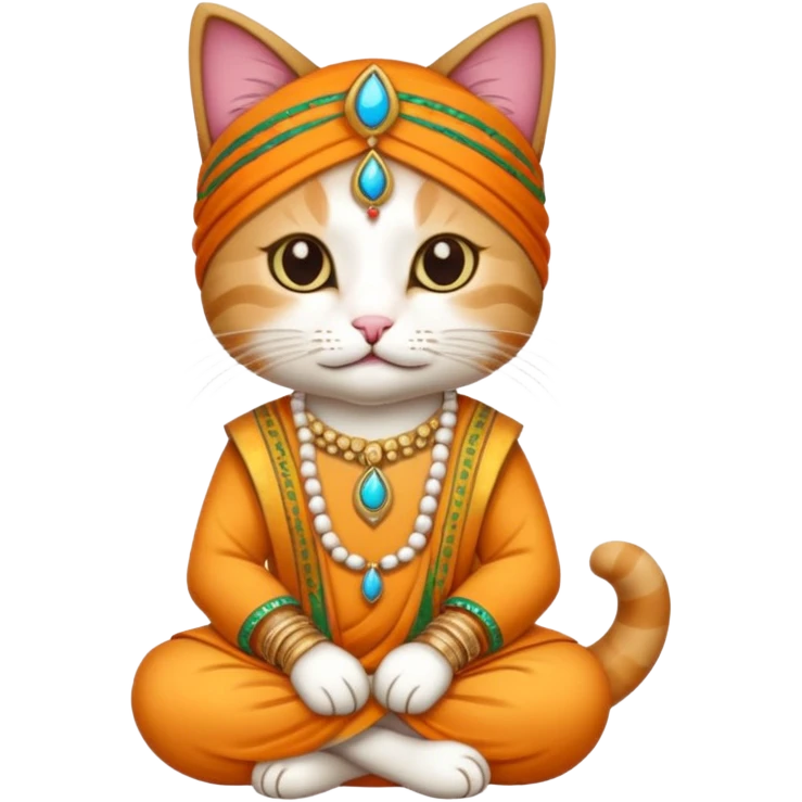 cat wearing indian clothes emoji