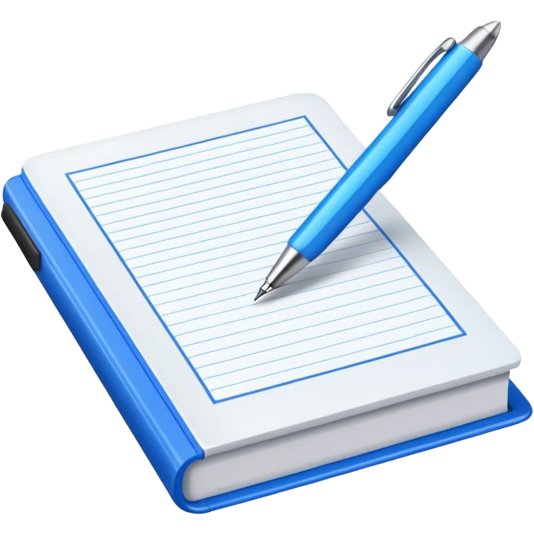 open textbook with a pen beside it emoji