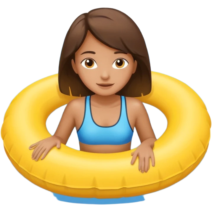 Girl tanning on floatie in pool emoji