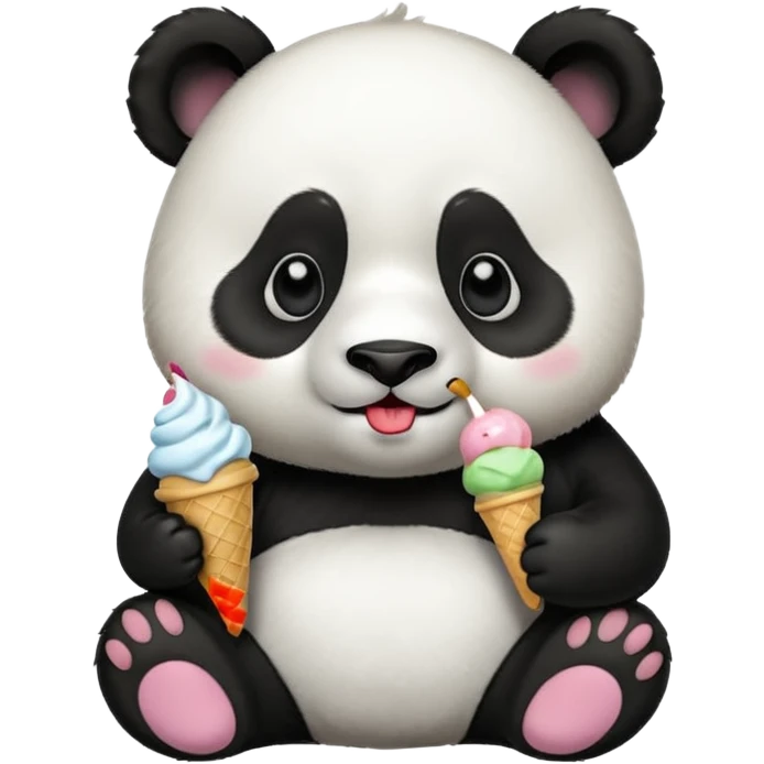 Panda eating ice cream emoji