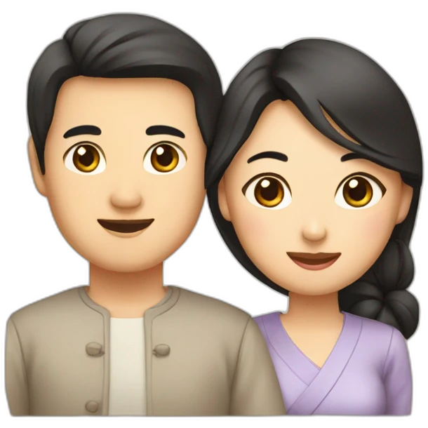 Couple asiatique  emoji