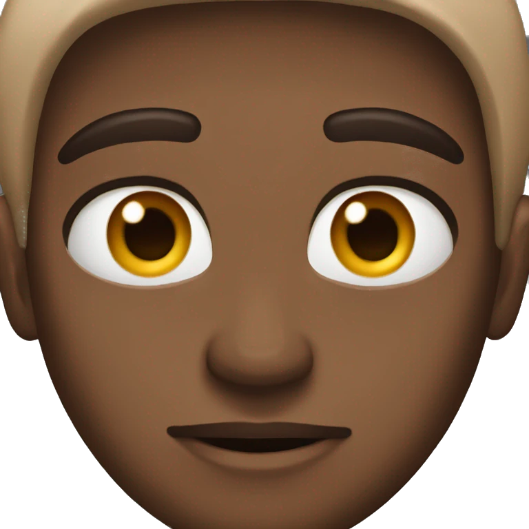 dark brown striaght hajr and brown eyes emoji