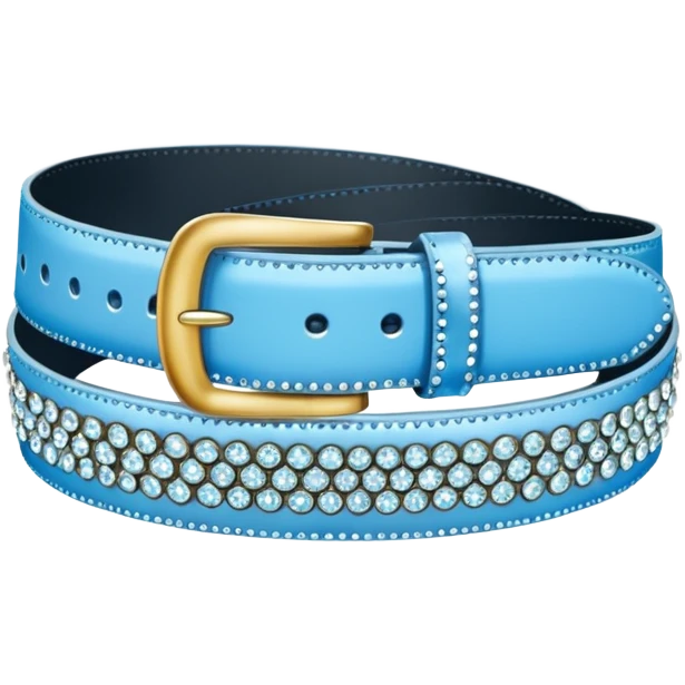 a bedazzled sky blue belt emoji