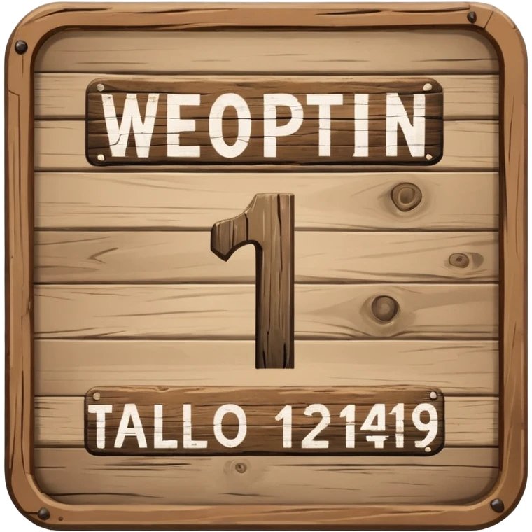 Wooden square trail sign emoji