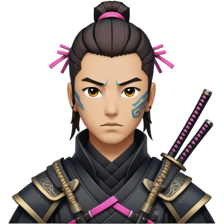 modern nomad samurai with cyberpunk elements emoji