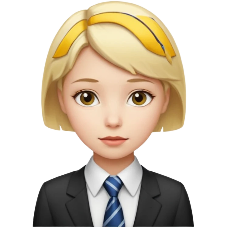 blonde girl short hair with tie  emoji