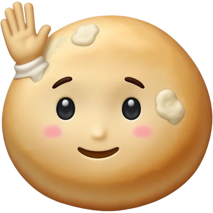 A raw dough ball doing a salute emoji