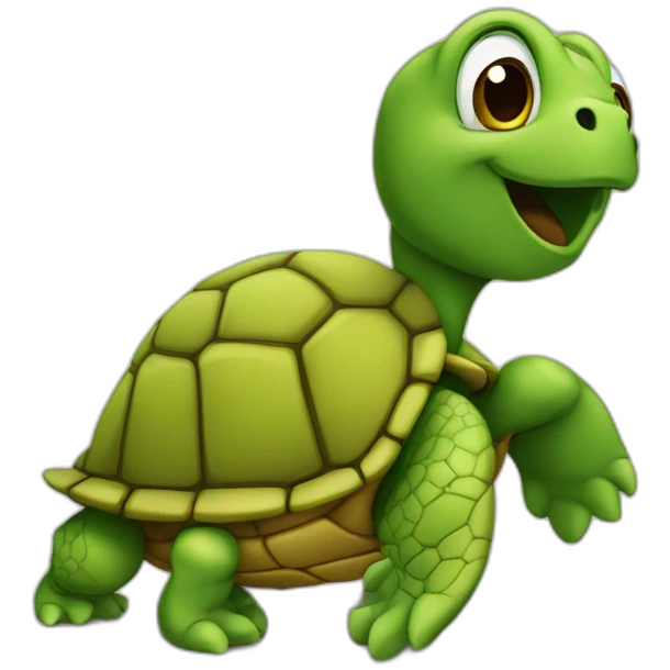 Tortue sur panneau emoji