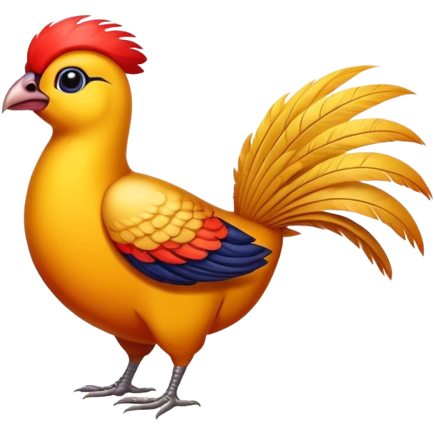 golden pheasant cute, cartoon emoji