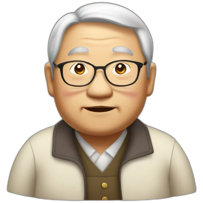 a old fat Asian person with a British accent teaching middle school English emoji