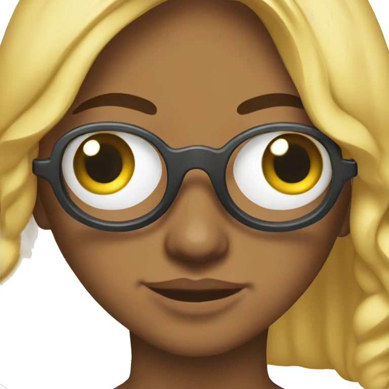 Brasileira de óculos emoji