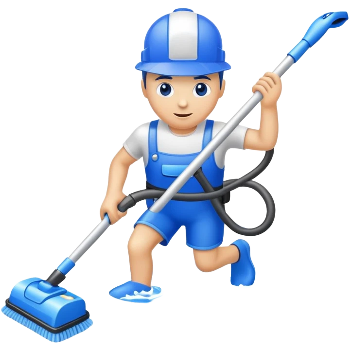 Running pool cleaner  emoji