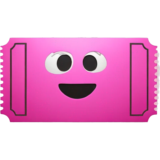 Pink movie ticket emoji