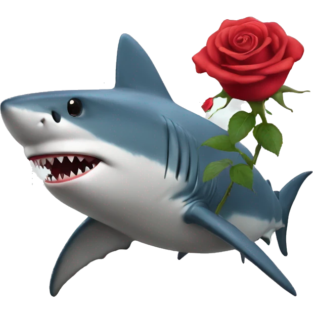 Shark with rose emoji