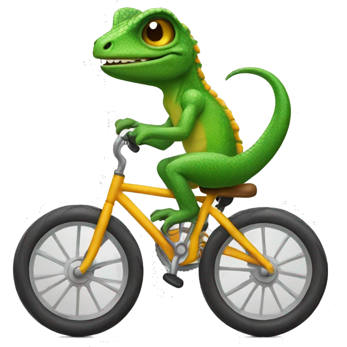 Lizard riding a bike emoji