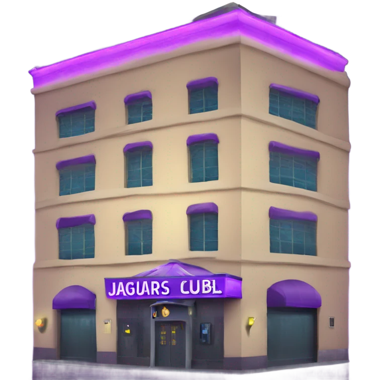  Night club building named Jaguars Club purple lights  emoji
