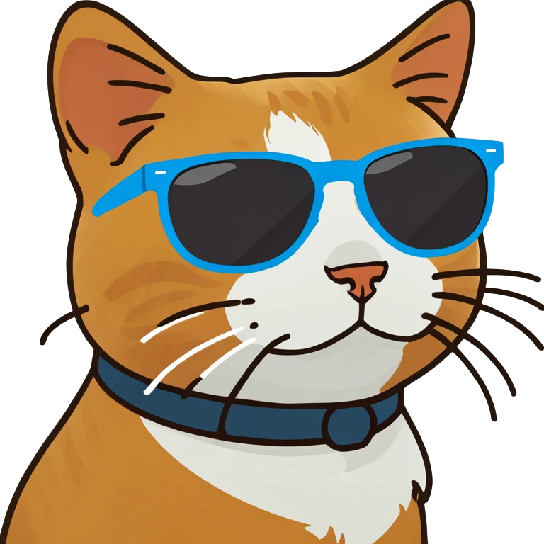Cat with sunglasses emoji