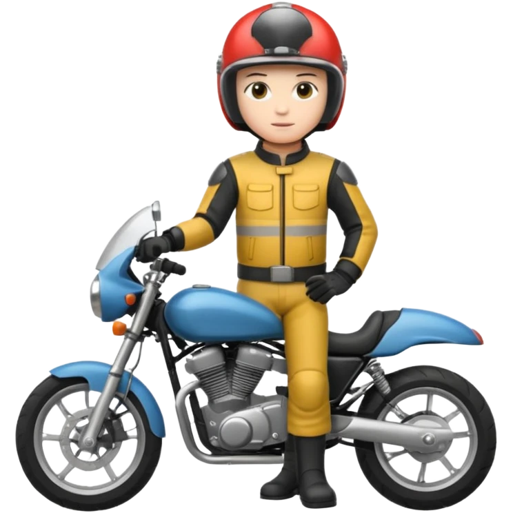 motorcycle human with helmet full body emoji
