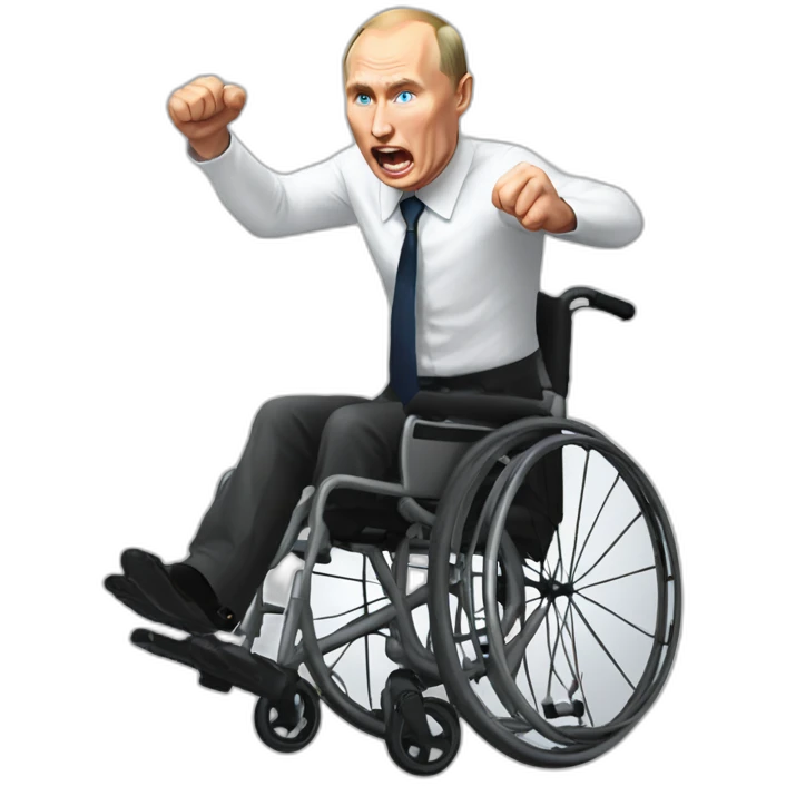 Furious vladimir putin wheelchair jumping emoji