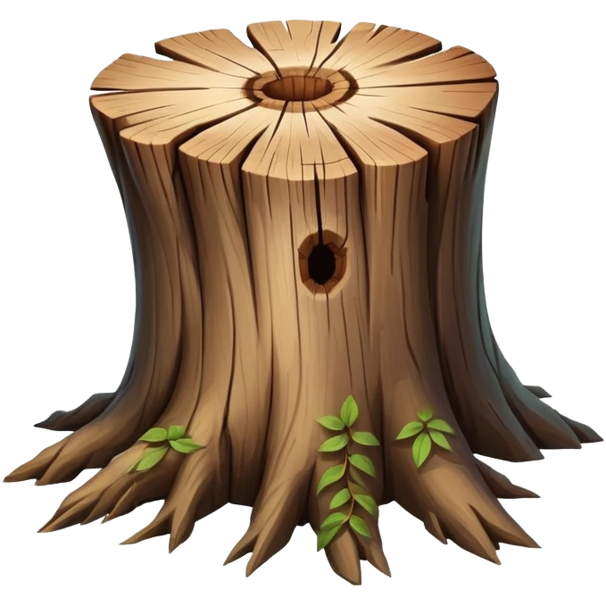A beautiful pretty natural Tree stump with twigs sticking out emoji