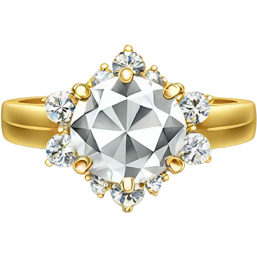Gold diamond ring emoji