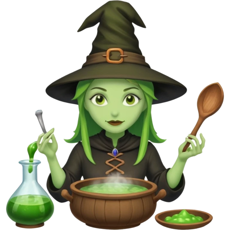 green witch cooking potion emoji