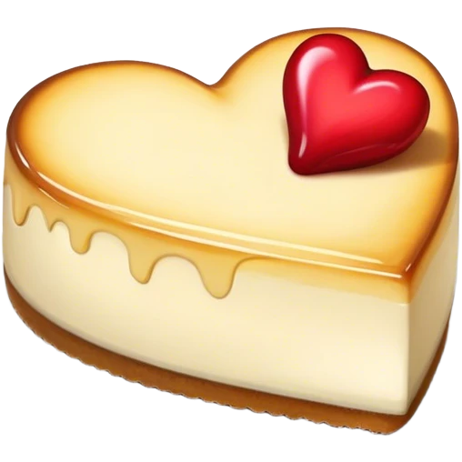 Heart-shaped cheesecake emoji