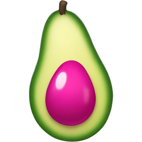 Hot pink ombre avocado with seed with glitter emoji