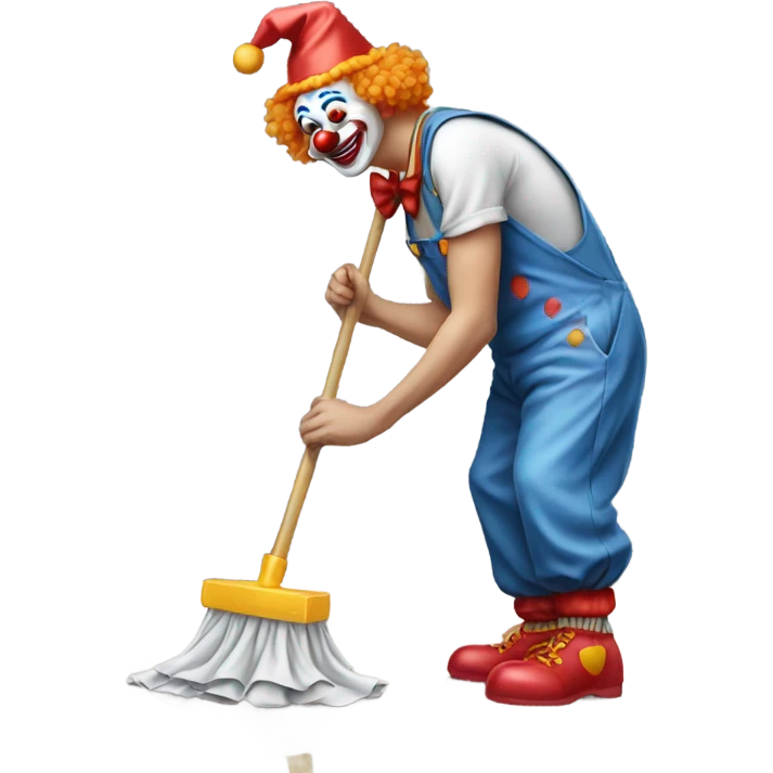 Clown mopping a floor  emoji