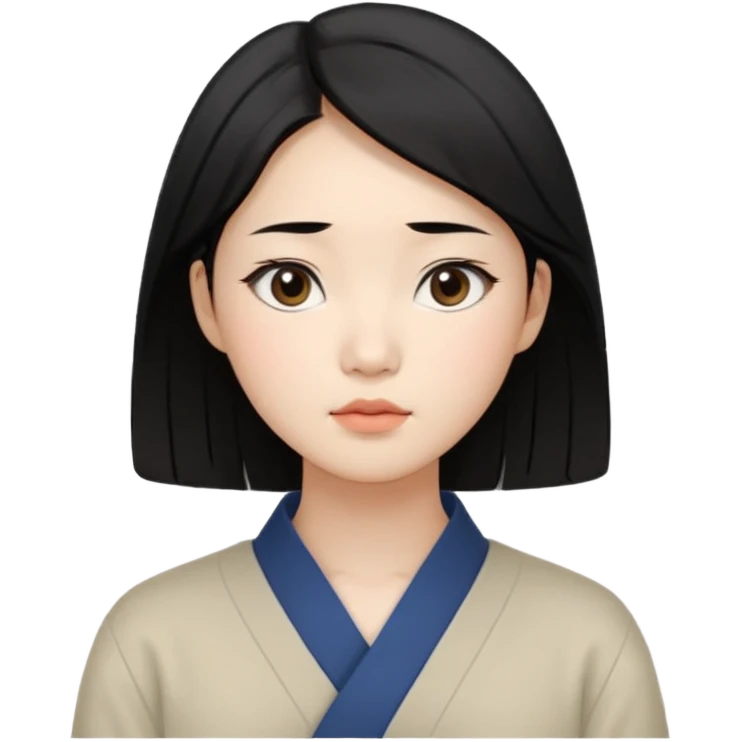 Korean woman, East Asian features,
female human face avatar only,
headshot portrait, face only,
thoughtful and calm expression, sensitive mood,
neutral face, minimal expression,
natural black hair, simple hairstyle,
clean background,
no clothes, no body, no accessories,
no cartoon, no fantas emoji