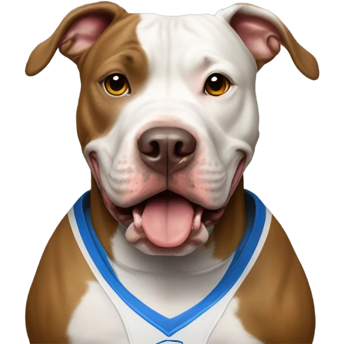 Pit bull with football jersey emoji