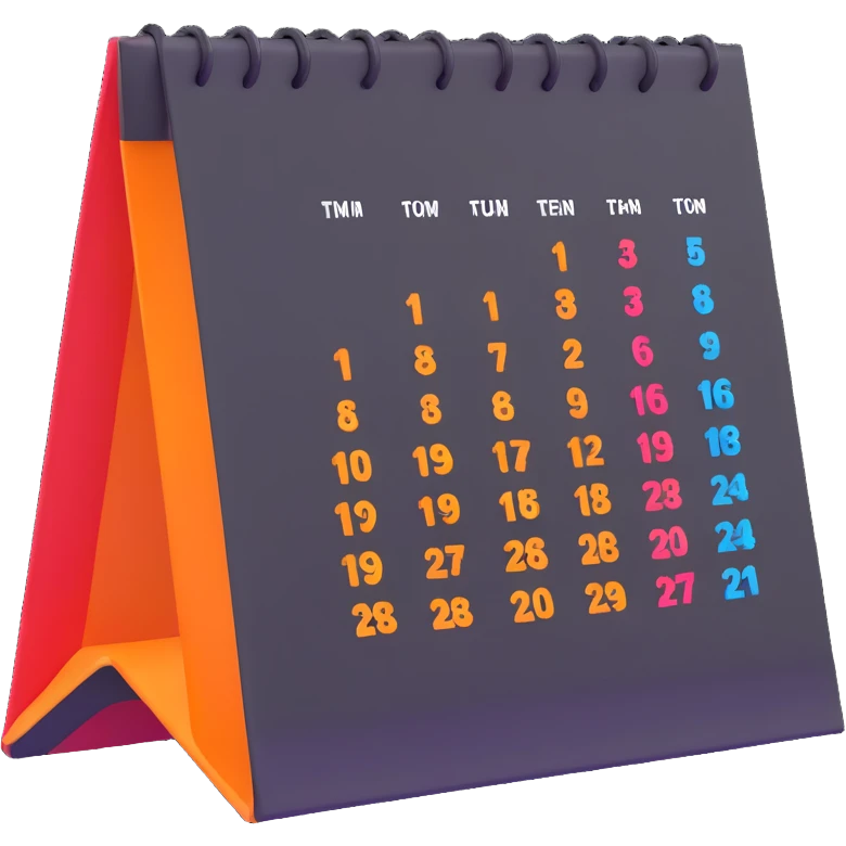 calendar with TODAY marked in bright colors emoji
