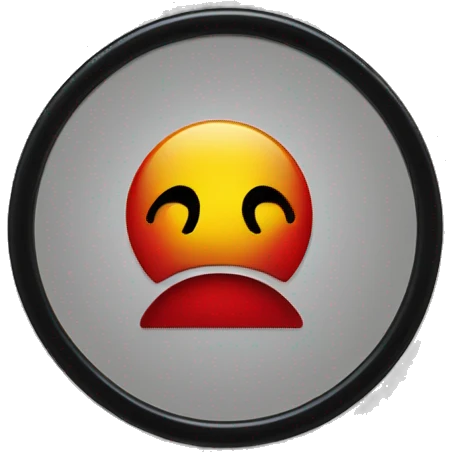 A black and red rectangle with a yellow circle in the middle emoji