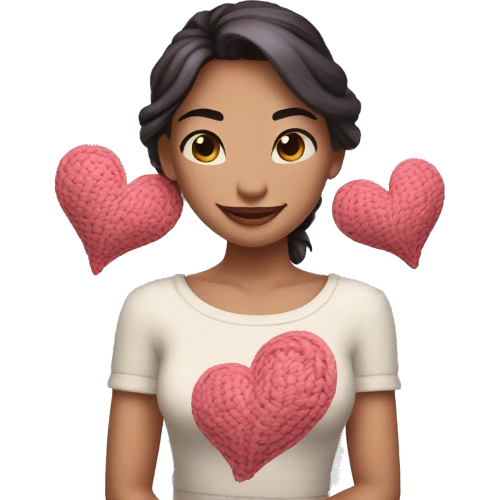 Crea Stitch con corazones celestes emoji