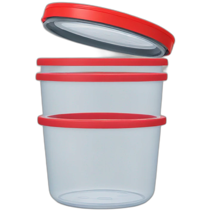 Red lid food storage container emoji