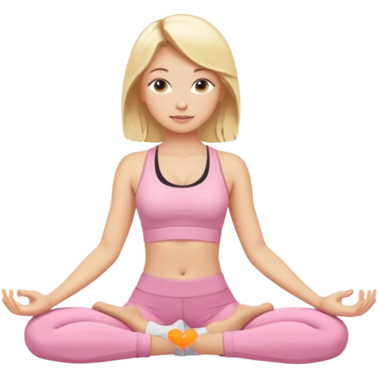 Yoga Blonde Girl With Light Pink Clothes n emoji