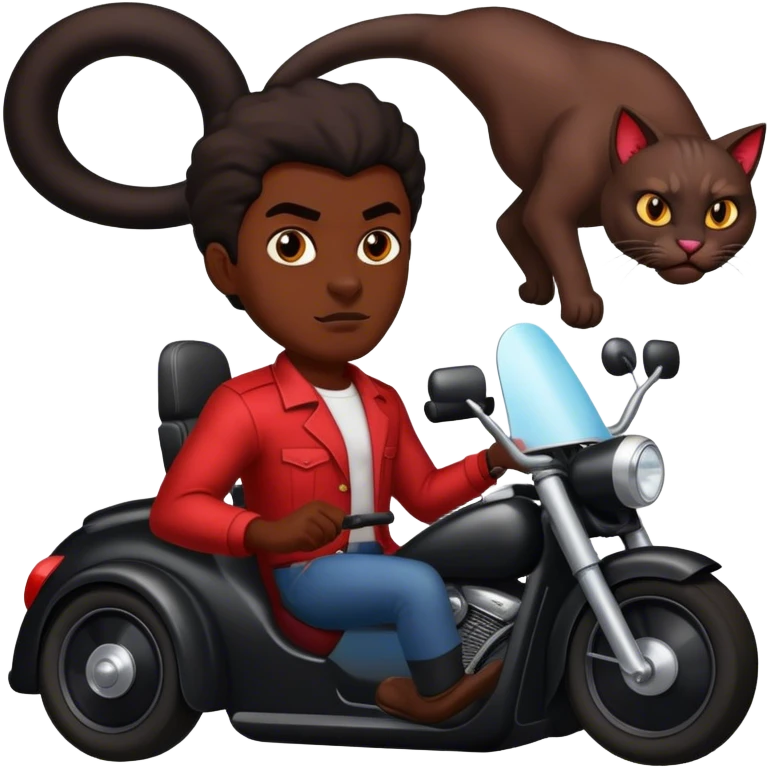 Black man driving a hell cat  emoji