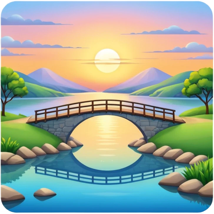 sunrise landscape with a bridge emoji