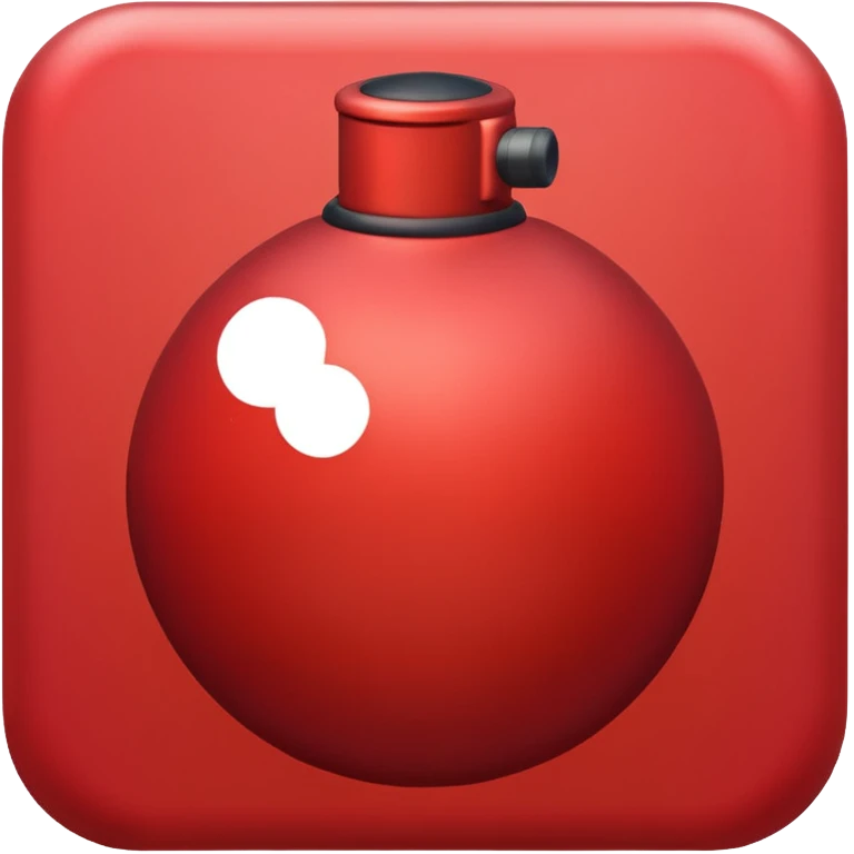 i need a custom emoji for my discord bot. the emoji must be minimal style and the color red with fade to a darker red color. background black and remember the style very minimal and modern web look. the emoji is 💣 emoji