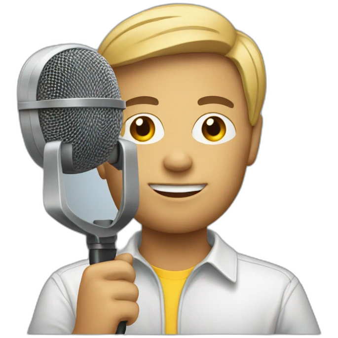 sport journalist with a microphone emoji