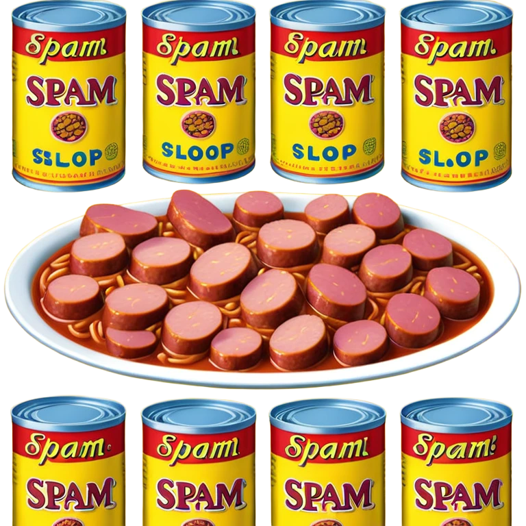 pop art SPAM meat slop advertisement warhol landscape  emoji
