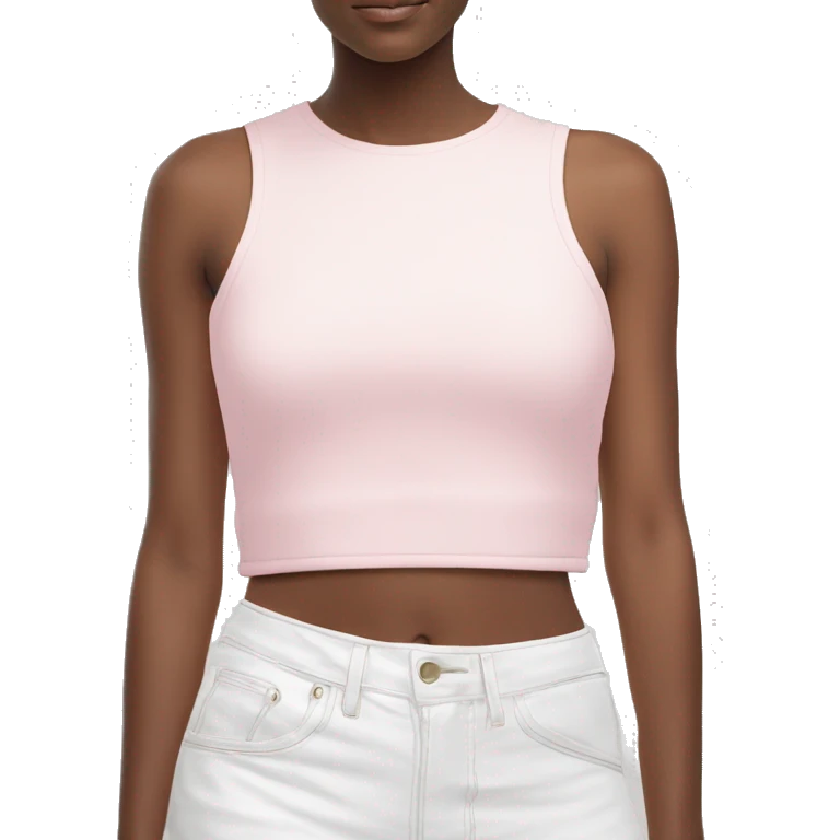 crop top white basic with mini light pink crop top overlay emoji