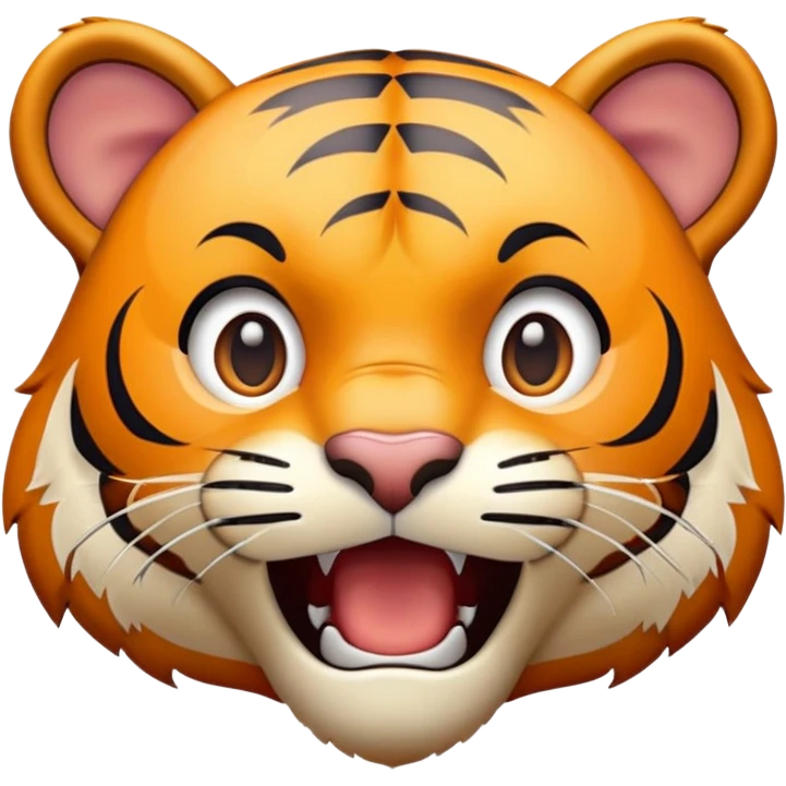 tiger face Poggers meme with surprised open mouth for Twitch emote emoji