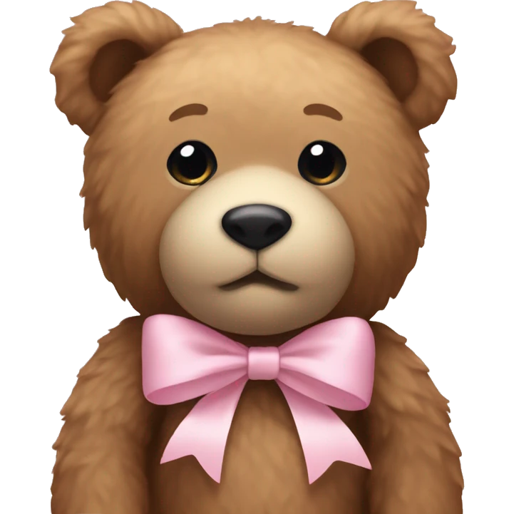 Teddy bear with light pink bow  emoji