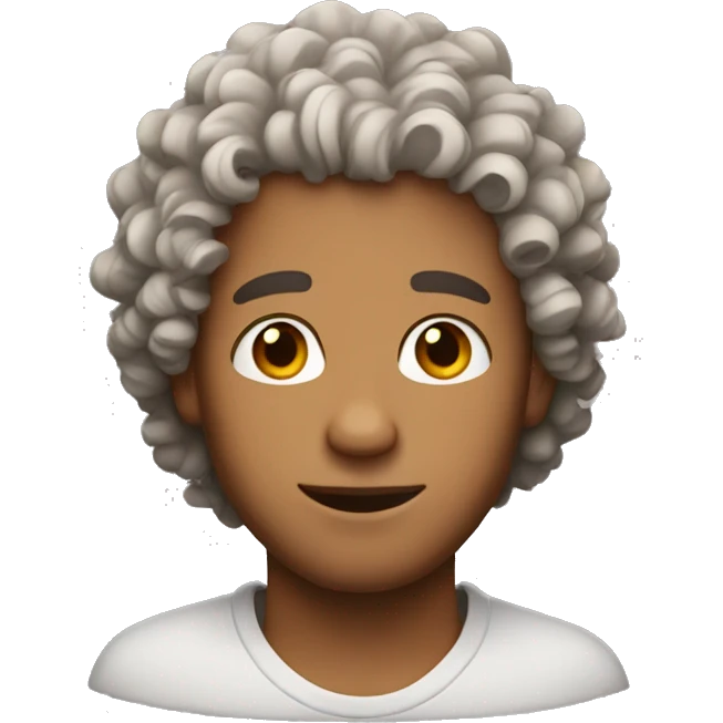 Guy with curly hair emoji