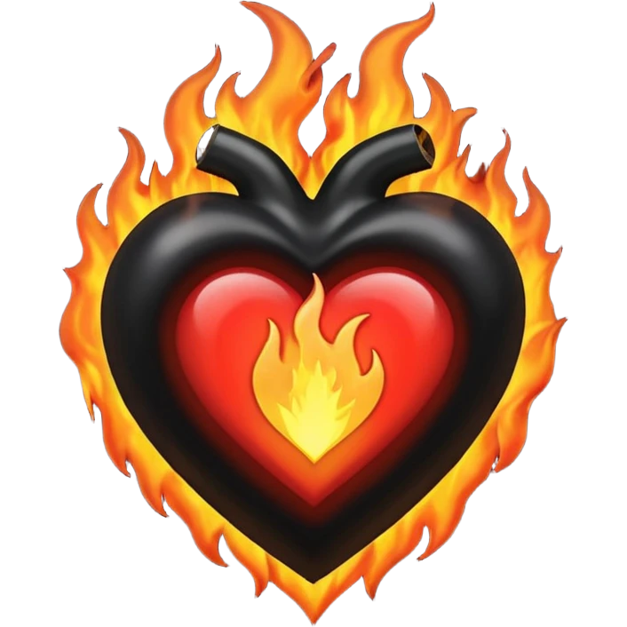 A black love hurt in black fire emoji
