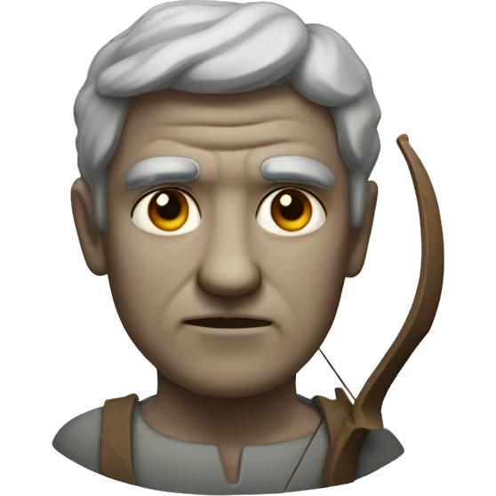 Stone faced man with a bow emoji