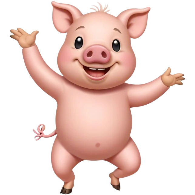 A pig doing  dance emoji