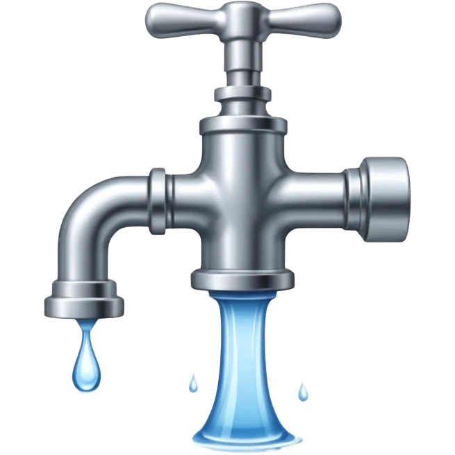 
water pump with a tap, water flows from the tap emoji