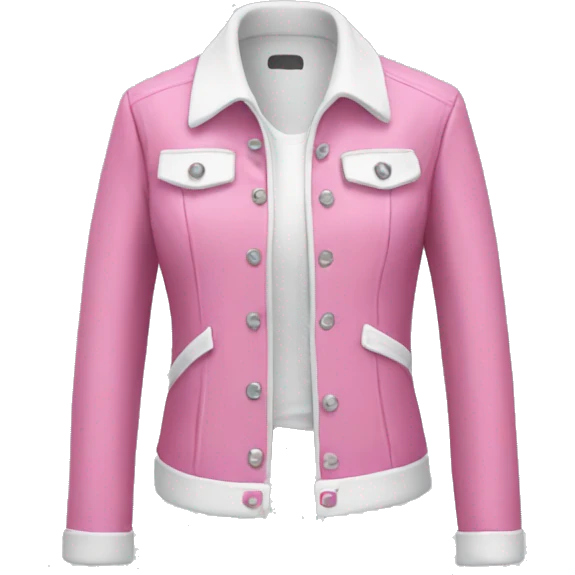 pink jacket white top emoji emoji